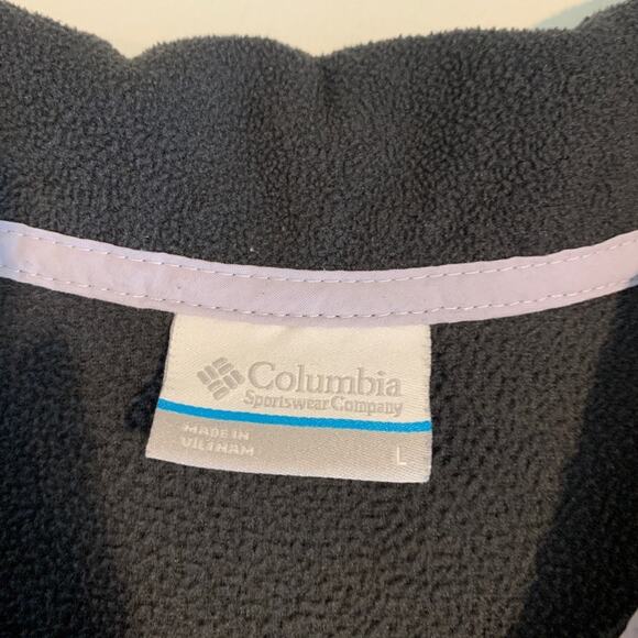 Columbia Sweatshirt Womens L Large Gray Purple Fleece Snap Buttons Pullover - Picture 8 of 13